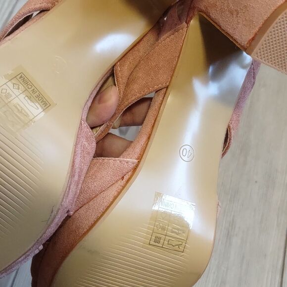 (30-1359) Katliu Women's Heeled Sandals Square Open Toe Size 9.5 (40) - Picture 9 of 11